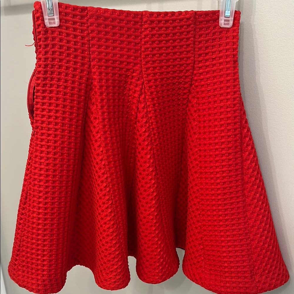 Maje Elegant Red Waffle Knit Skirt